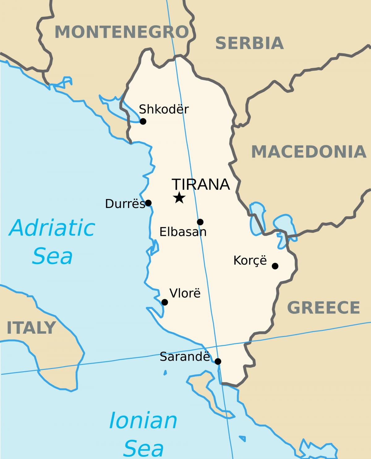 המפה saranda אלבניה
