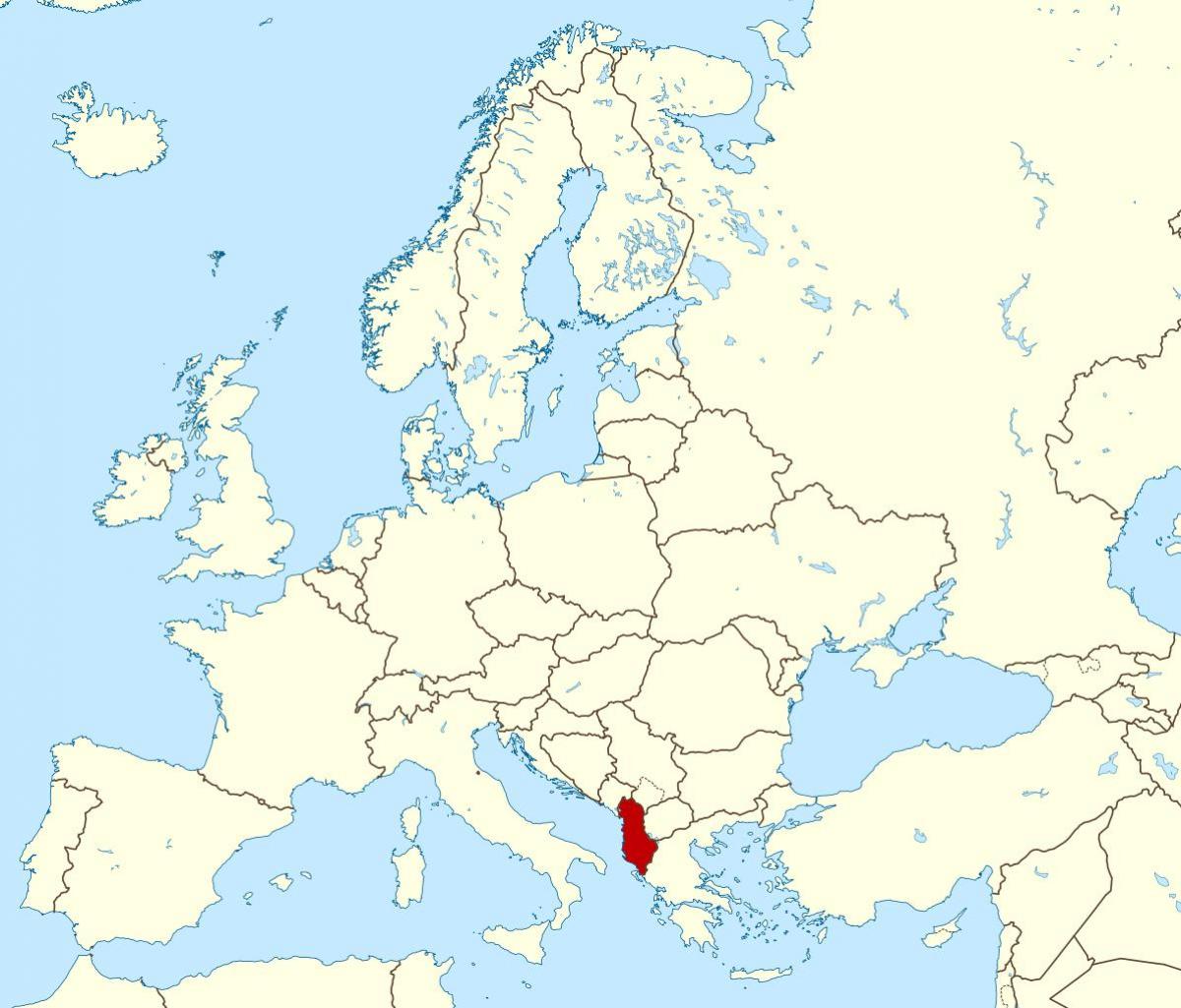 מפה של אלבניה מיקום על העולם