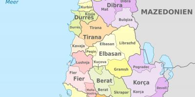 מפה של אלבניה פוליטי.