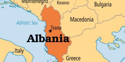 המפה מראה אלבניה